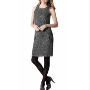 NWT Ann Taylor Loft Tweed Sheath Dress Sleeveless Black Sz 2